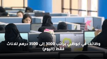 وظائف في ابوظبي براتب 3000 إلى 3500 درهم للاناث فقط (اليوم)