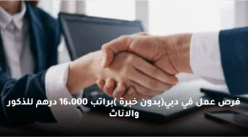 فرص عمل في دبي(بدون خبرة )براتب 16،000 درهم للذكور والاناث
