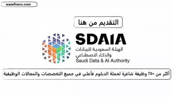 أكثر من 250 وظيفة شاغرة أعلنت عنها الهيئة السعودية للبيانات والذكاء الاصطناعي (سدايا)