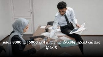 وظائف للذكور والاناث في دبي براتب 5000 إلى 8000 درهم (اليوم)