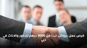 فرص عمل برواتب تبدأ من 3000 درهم للذكور والاناث في دبي